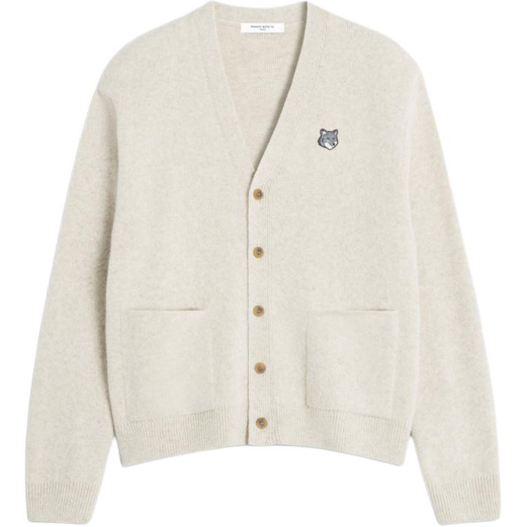 

Maison Kitsune Мужской трикотаж, белый, с V-образным вырезом, средней плотности ткани, другие цвета