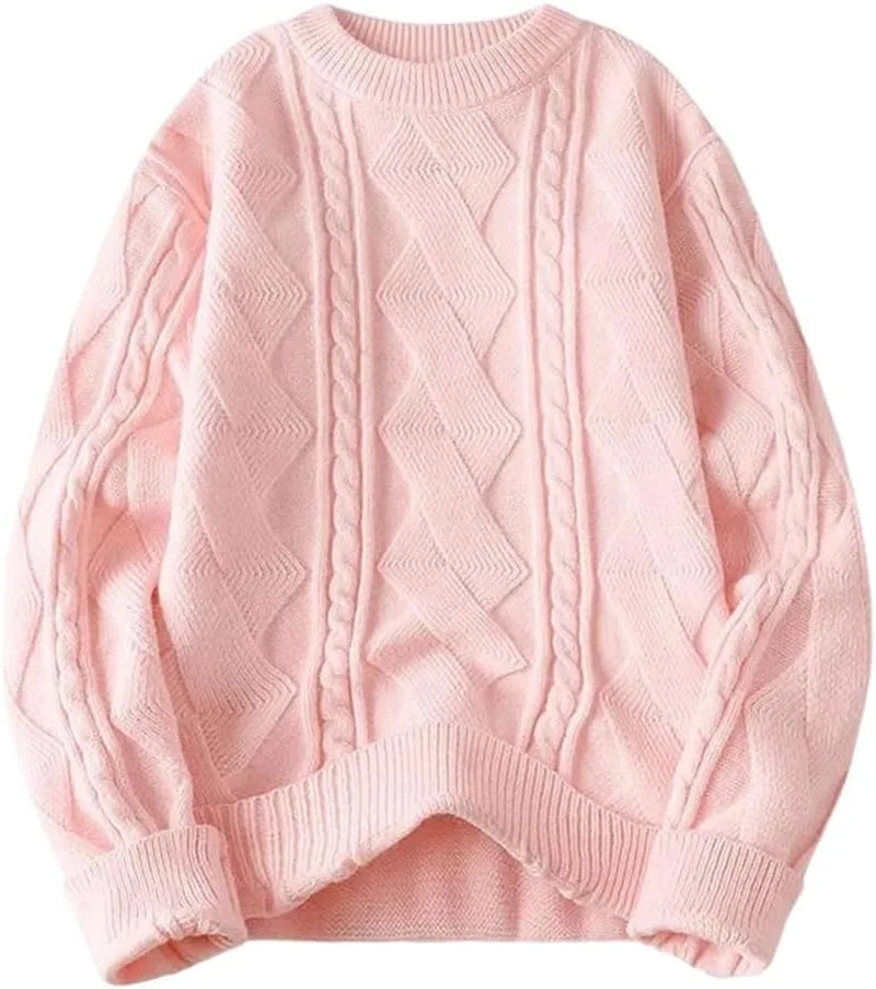 

Мужской вязаный свитер с круглым вырезом OWEIEYEU