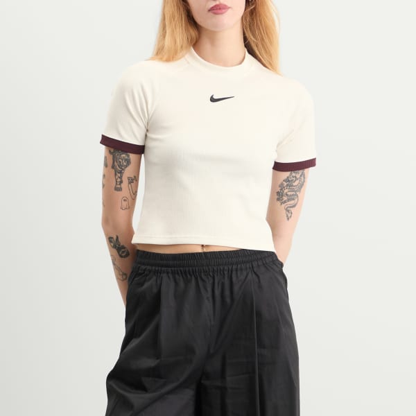 Спортивный облегающий топ Nike, Sail & Burgundy Crush — фото 2