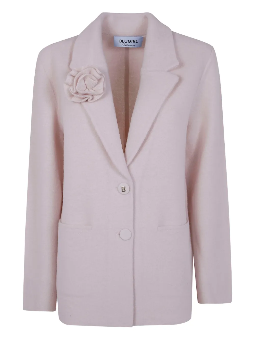 

Жакет из шерсти с украшением в виде роз Blugirl, розовый