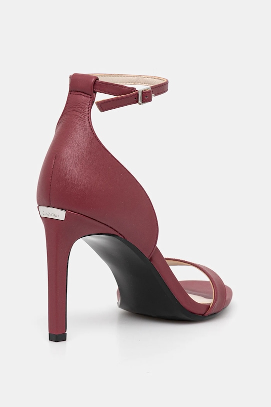 Сандалии на каблуке HEEL SANDAL 90 - кожа Calvin Klein, бордовый — фото 3