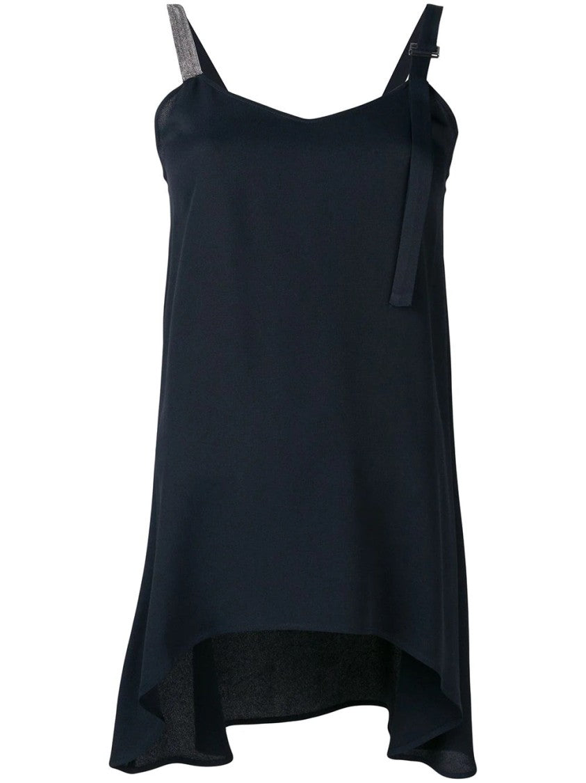 

Асимметричный топ с V-образным вырезом Fabiana Filippi, синий