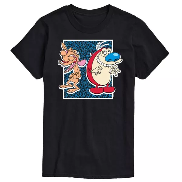 

Футболка с принтом Ren & Stimpy для больших размеров Licensed Character, черный