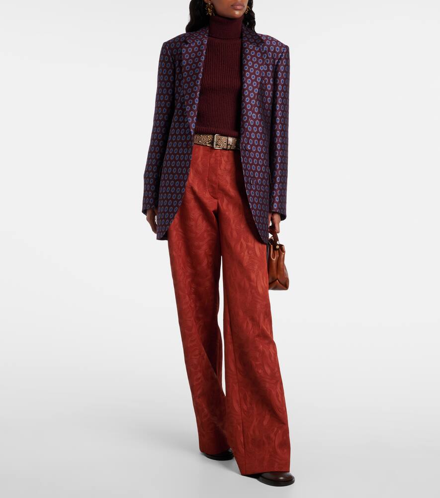 Вязаный ребристый водолазка из шерсти Dries Van Noten, Wine — фото 2