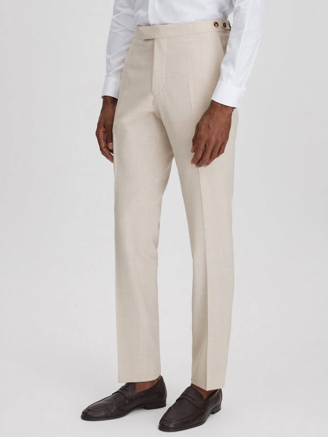 

Брюки из текстурированной ткани из смеси шерсти belmont Reiss, цвет Stone