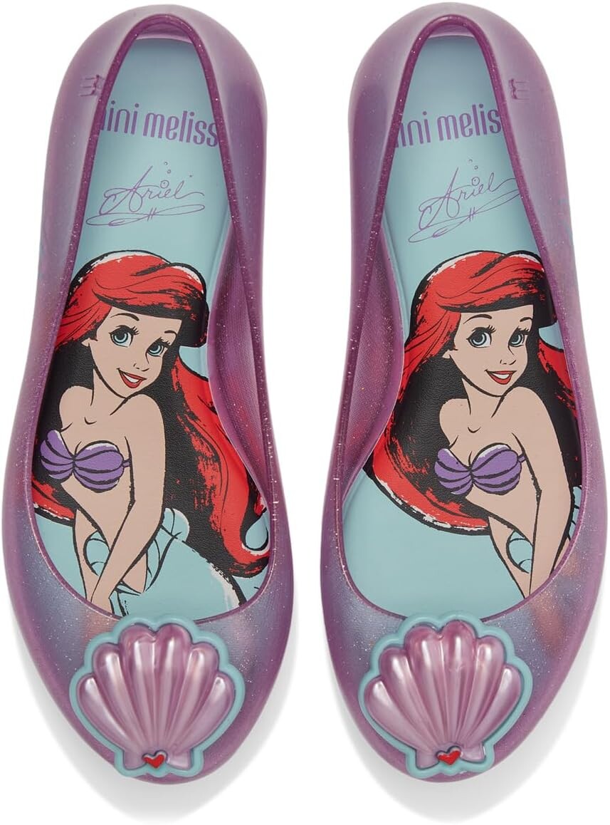 Балетки Sweet Love + Disney Princess Mini Melissa, цвет Pink/Little Mermaid — фото 2