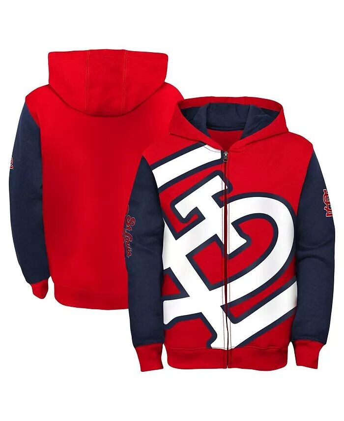

Толстовка с капюшоном Big Boys Red, Navy St. Louis Cardinals Postcard на молнии Outerstuff