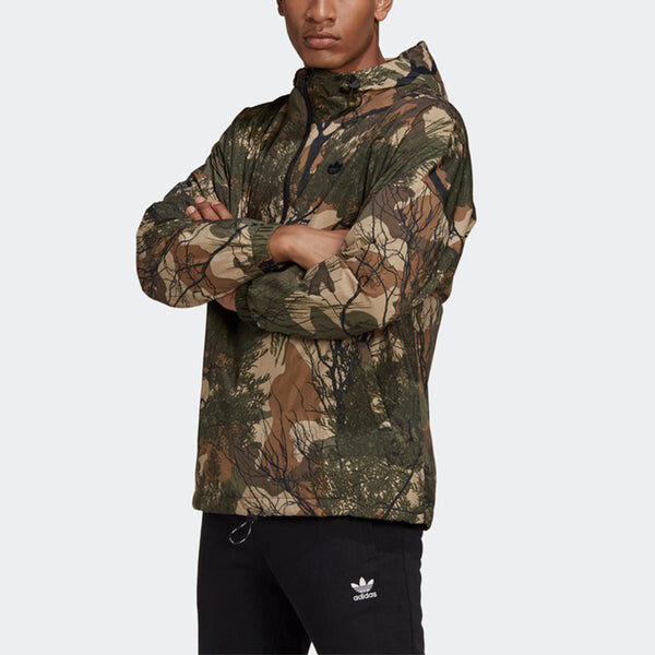 Куртка adidas originals Half Zipper Pullover Hooded Jacket Camouflage, цвет camouflage — фото 3