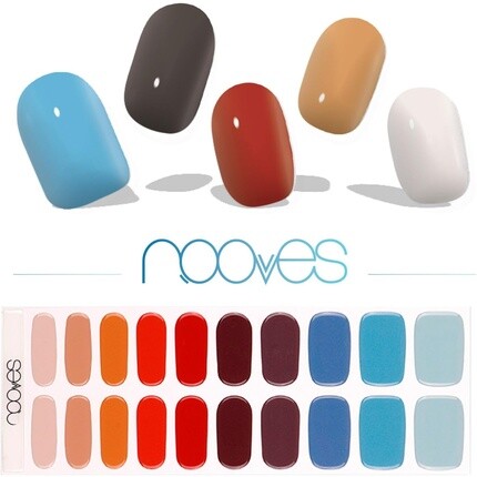 

NOOVES NAILS Премиум предварительно отвержденная гелевая фольга для ногтей Melody Многоцветные полузатвердевшие гелевые полоски для ногтей Полуперманентные гелевые наклейки