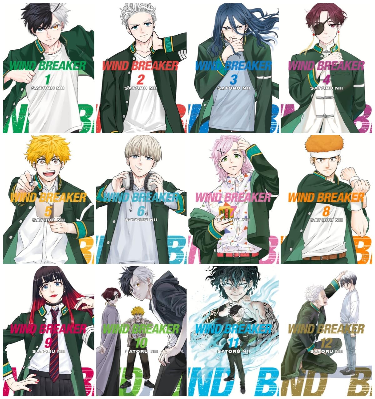 

WIND BREAKER Manga Series 12-Book Collection Set (Vol.1 to Vol.12) by Satoru Nii - Intense Street Fighting, Rivalry, and Urban Drama (Kodansha Comics)