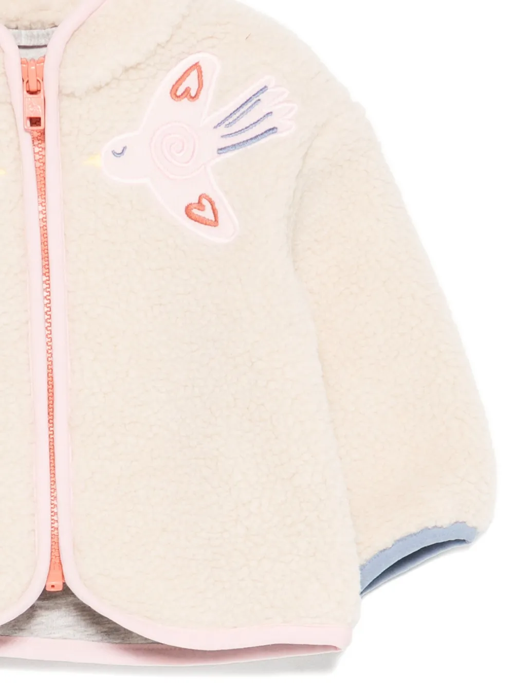 Куртка из флиса с вышивкой в виде птицы Stella McCartney Kids, нейтральный — фото 3