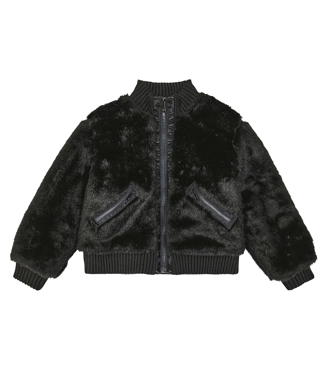 

Бомбер из искусственного меха Dolce&Gabbana Kids, черный