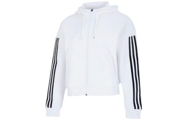 

Женская куртка с капюшоном и тремя полосками, белая Adidas, Белый, Женская куртка с капюшоном и тремя полосками, белая Adidas