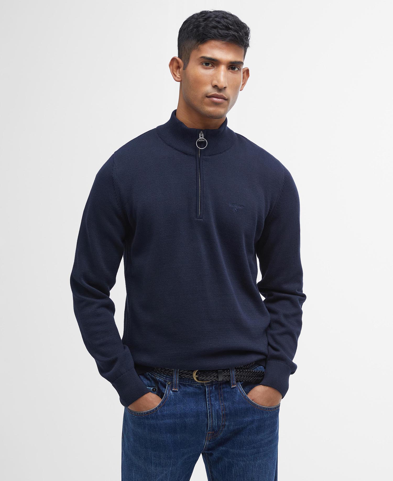 

Джемпер Barbour Cotton Half-Zip, классический темно-синий