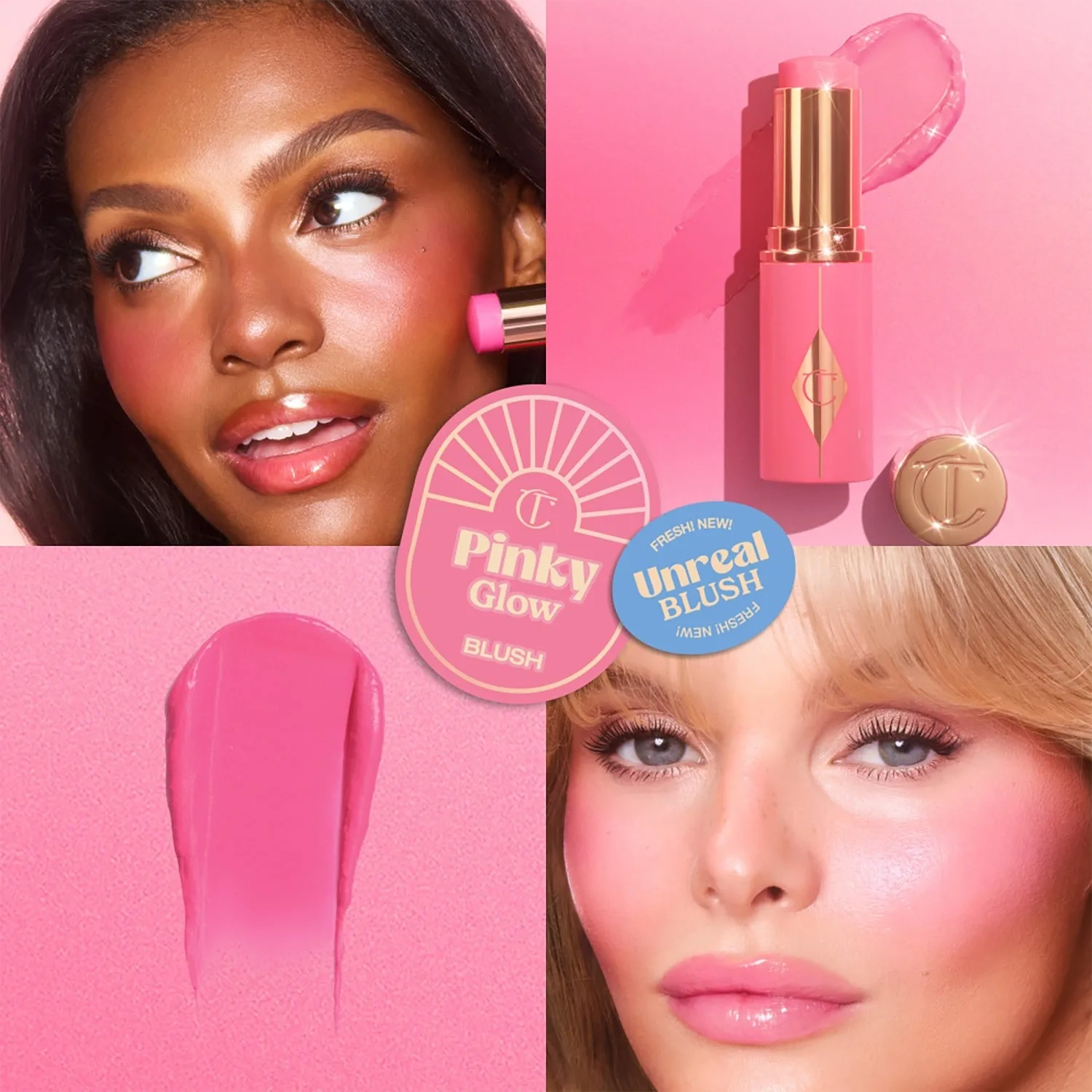 Хайлайтер, румяна-стик с эффектом естественного здорового сияния Charlotte Tilbury, pinky glow, 9 гр — фото 3
