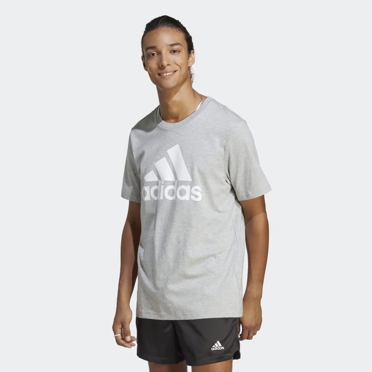 

Мужская футболка Essentials Single Jersey с большим логотипом Adidas, серый