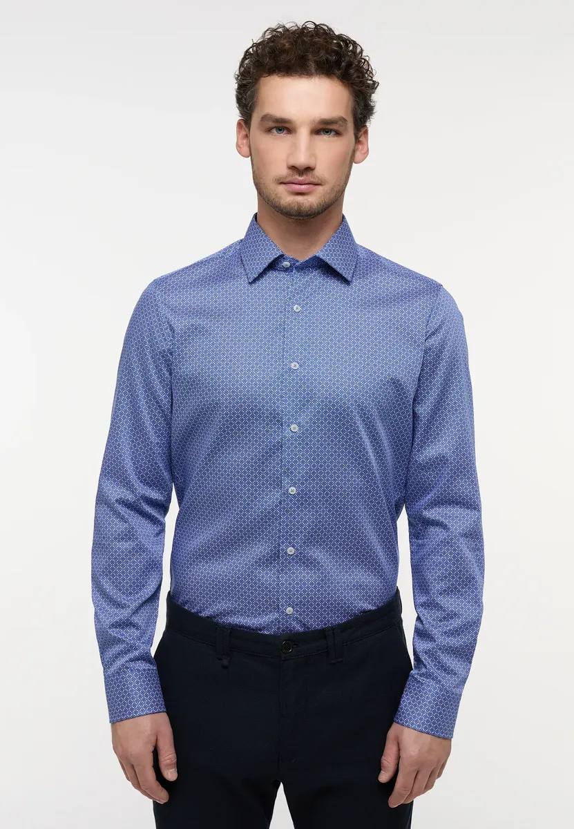 

Рубашка Eterna с длинными рукавами "SLIM FIT", голубой