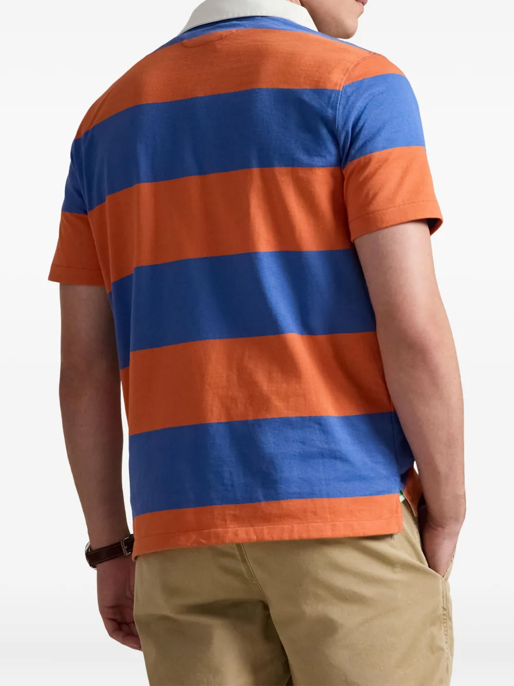Полосатая рубашка поло с короткими рукавами Polo Ralph Lauren, оранжевый — фото 4