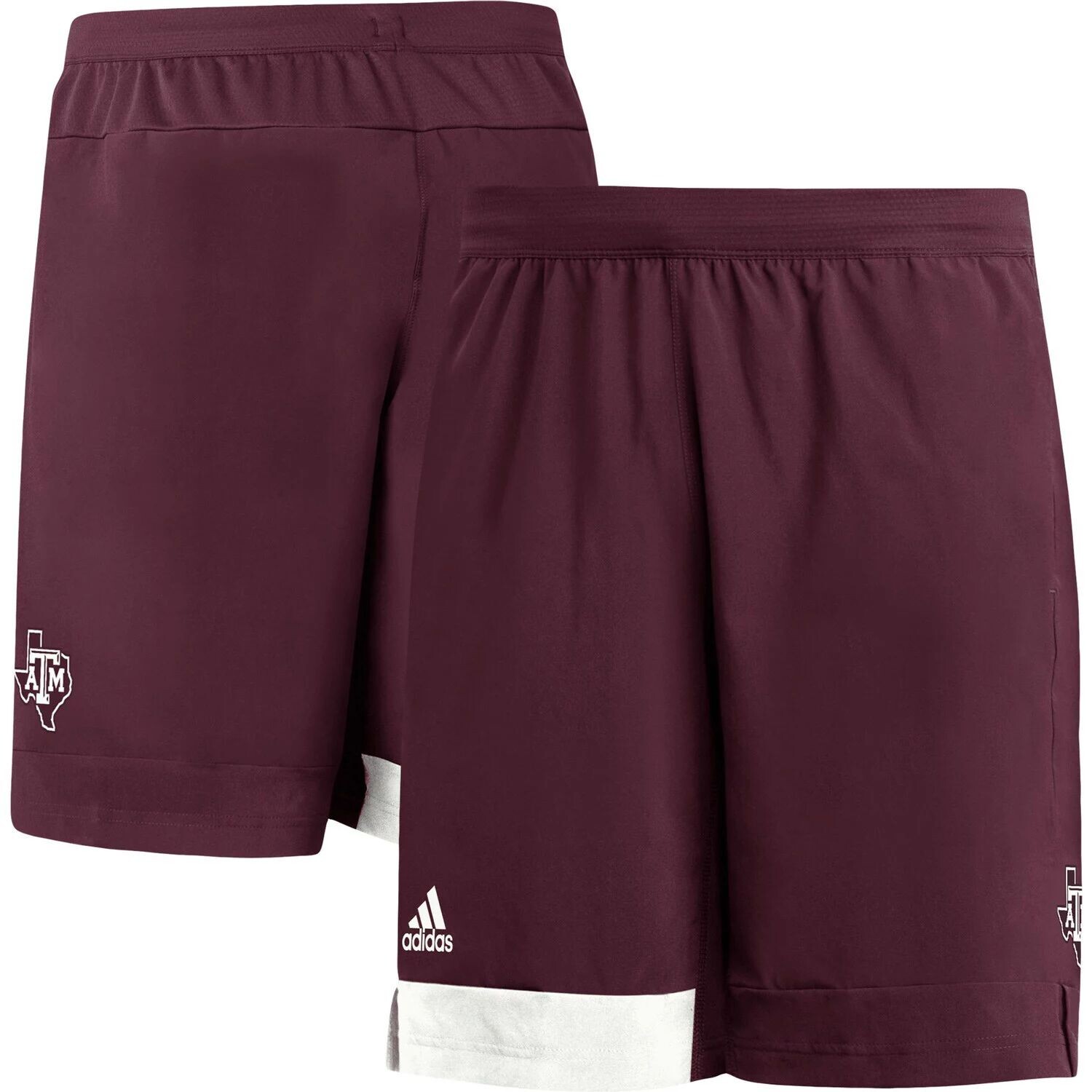 Мужские бордовые тренировочные шорты Texas A&M Aggies adidas — фото 4