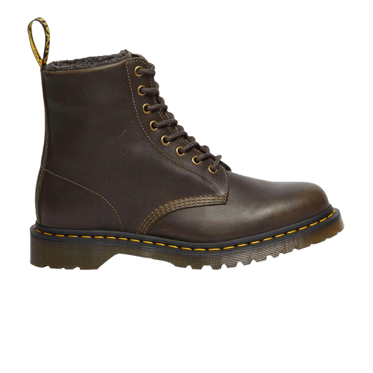 

Ботинки 1460 Faux Fur Lined Grizzly Leather Lace Up Boot 'Olive', зеленый