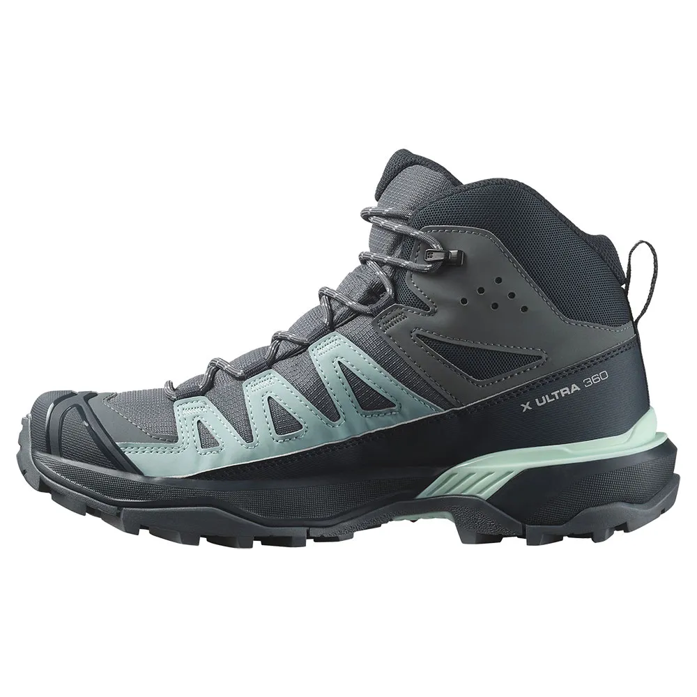 Походные ботинки женские Salomon X Ultra 360 Mid с мембраной Goretex, серый — фото 3