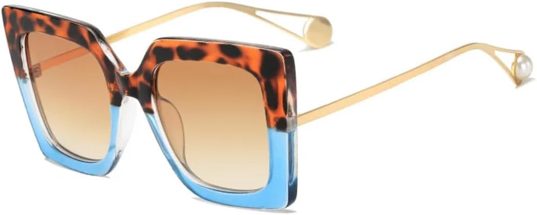 

Солнцезащитные очки для мужчин и женщин - защита UV400 - увеличенная оправа "кошачий глаз" с градиентными линзами для занятий спортом на открытом воздухе и вождения DSVIGF, Leopard