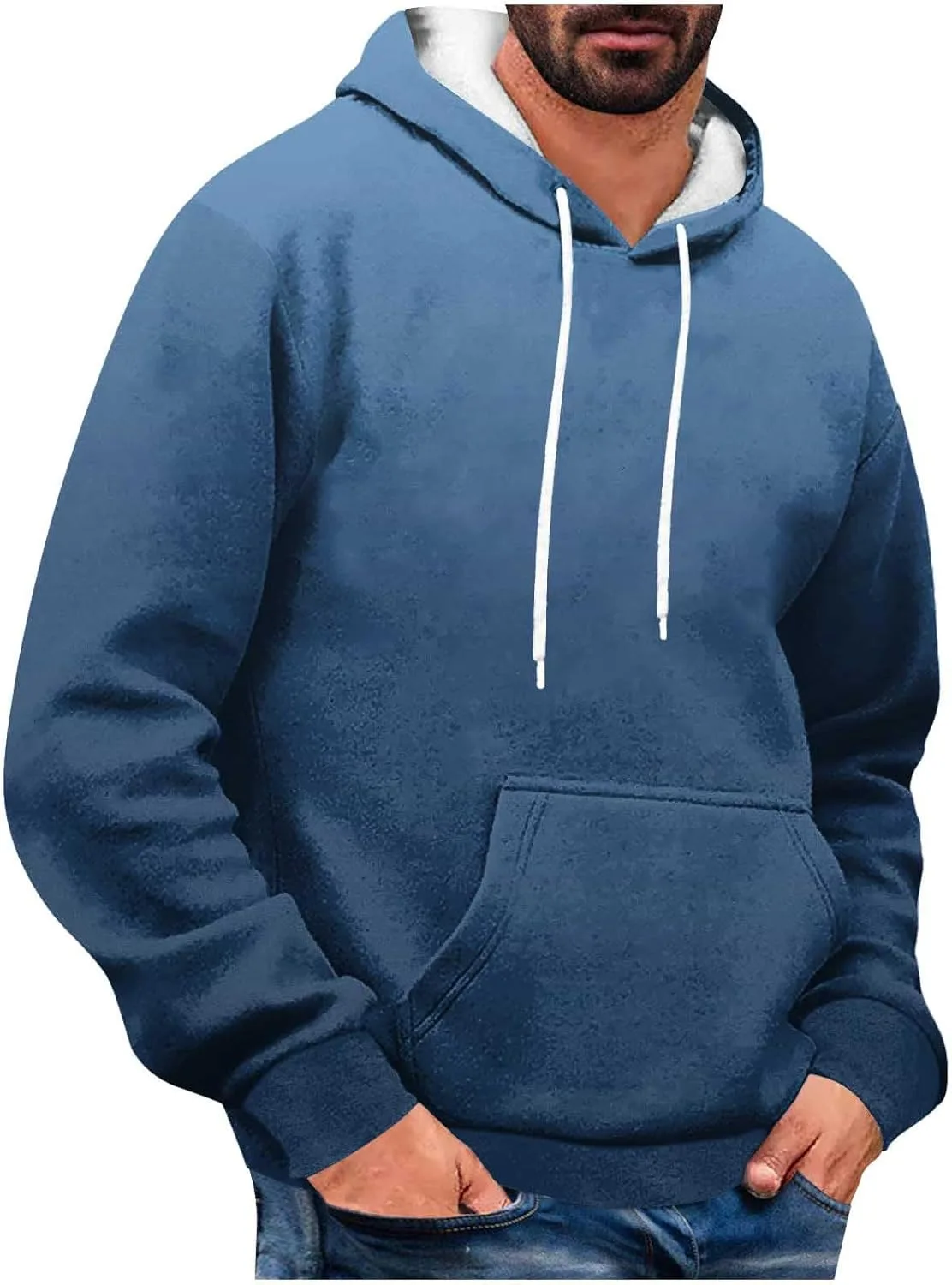 

Xiaojmake мужская толстовка с капюшоном на флисе, омбре