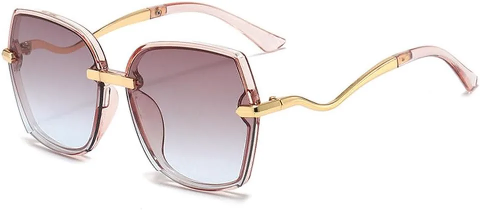 

Солнцезащитные очки с закрученными дужками и крупной оправой для женщин, винтажный ретро-стиль, солнцезащитные очки с градиентными линзами UV400 LANGSER, C4 Tea Blue