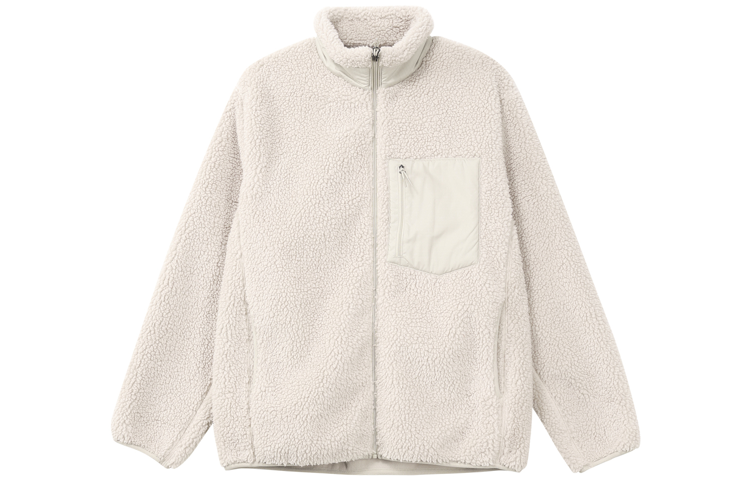 UNIQLO Пальто с бархатистой текстурой унисекс бежевое, Beige — фото 3