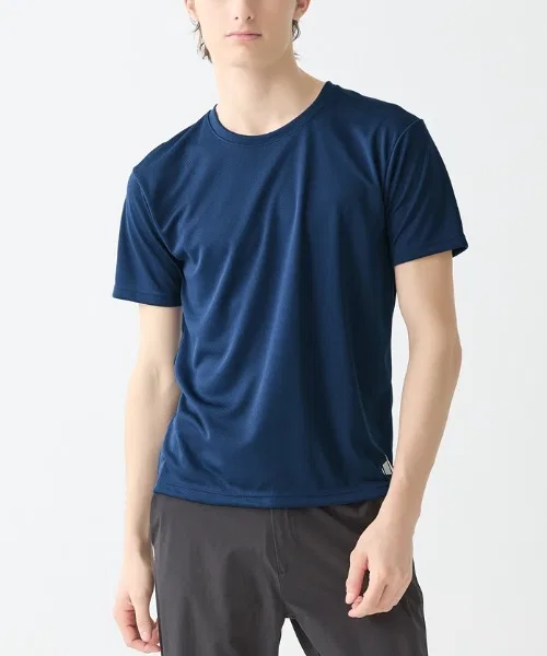 Футболка с круглым вырезом adidas Regular Mesh темно-синяя