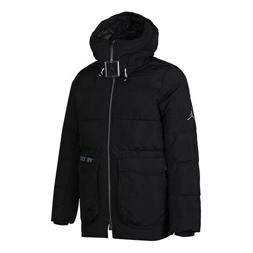 

Пуховик Air Jordan Casual Sports hooded Stay Warm Down Jacket Black, черный