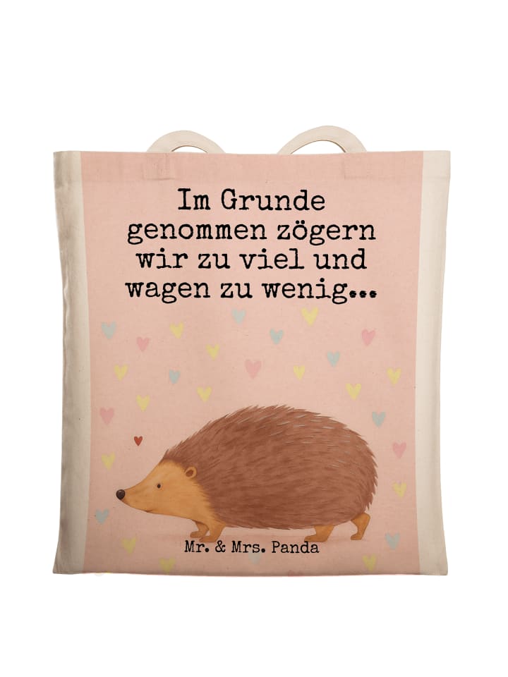 

Mr. & Mrs. Panda Сумка-шоппер с изображением ежика и сердечка, а также надписью белого цвета