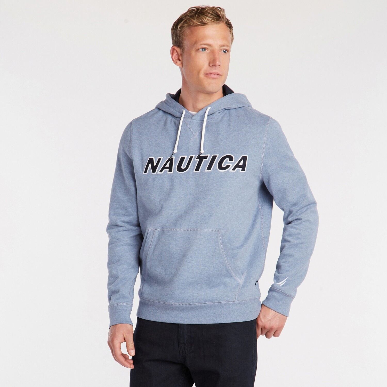 

Мужской пуловер с логотипом Nautica Big & Tall, цвет Deep Anchor Heather