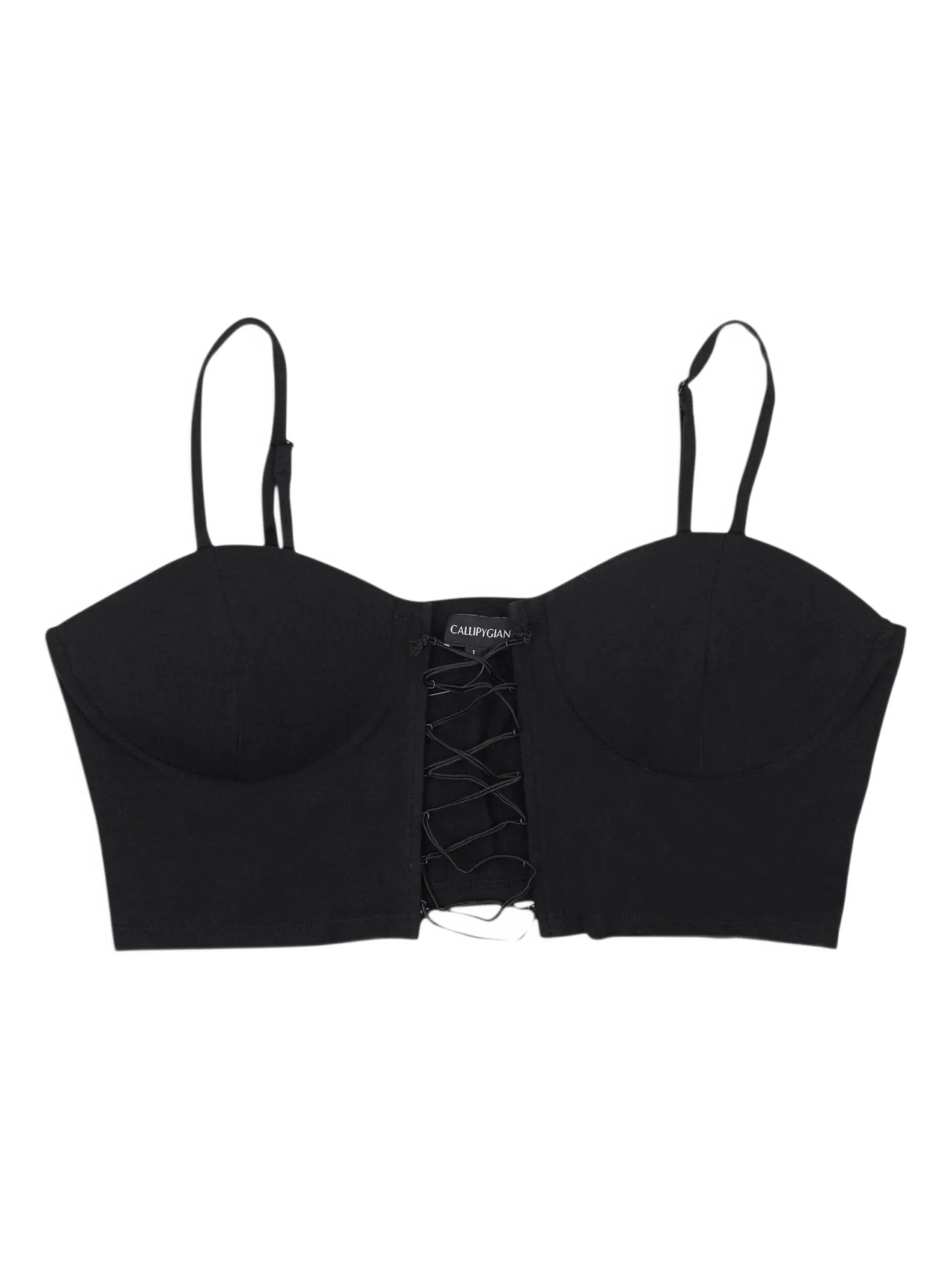 

Укороченный топ-бюстье Callipygian, черный