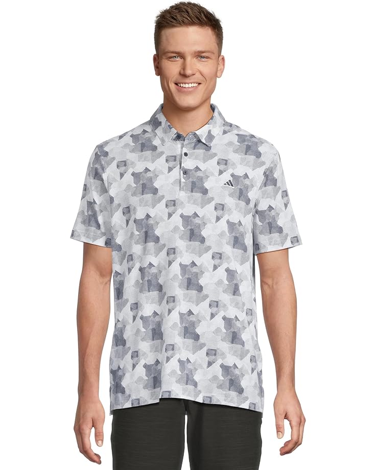

Поло adidas Golf Go-To Printed Golf Polo Shirt, цвет White/Collegiate Navy