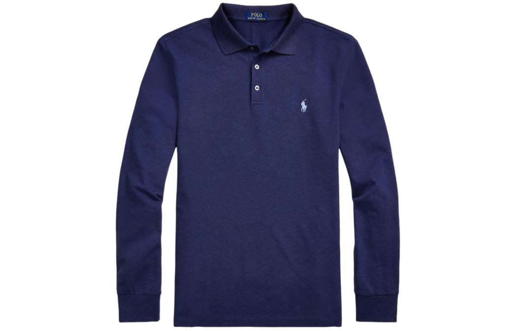 Поло Ralph Lauren Мужская Весенняя Темно-Синяя Футболка — фото 2