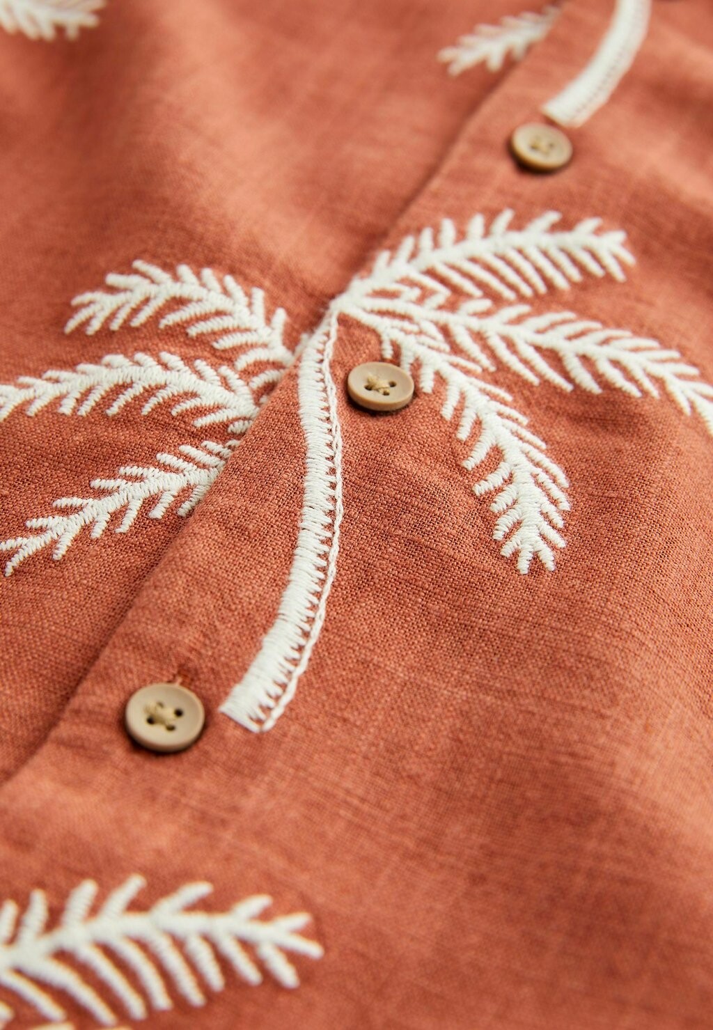 

Рубашка Short Sleeve Embroidered Regular Fit Next, оранжевая