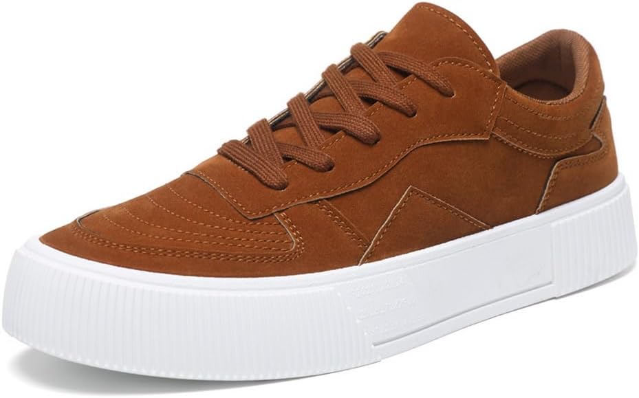 

Мужские замшевые кроссовки на платформе Tazimall, повседневные, с шнуровкой, низкие модные обувь для ежедневной носки, Camel