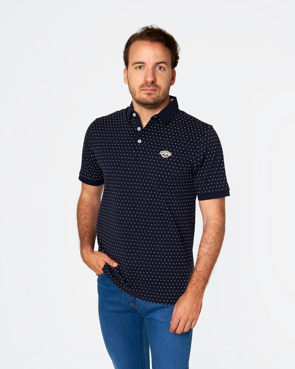 

Мужская футболка поло с коротким рукавом Spagnolo, темно-синий