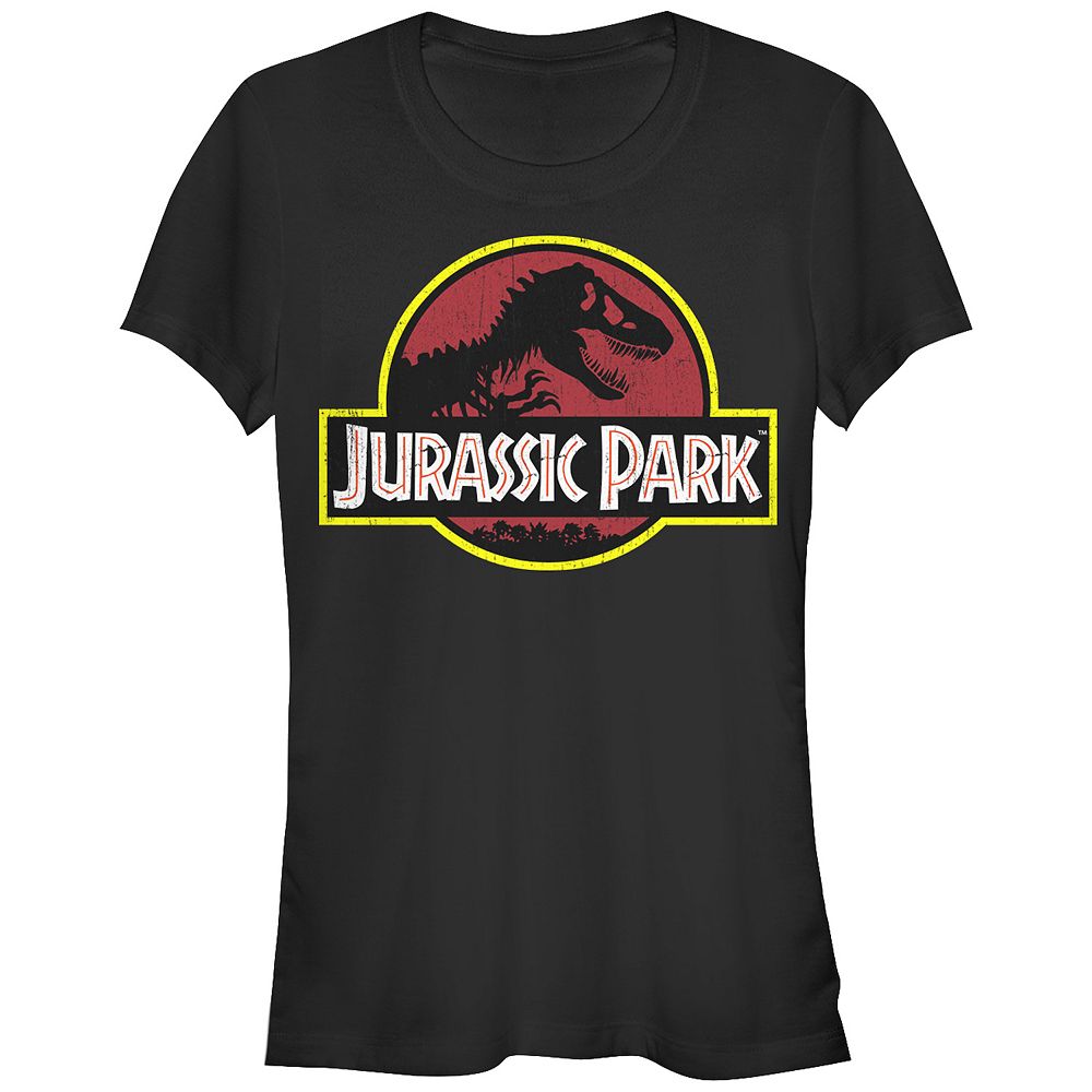 

Классическая футболка с оригинальным логотипом и графическим рисунком Jurassic Park для юниоров Licensed Character, черный