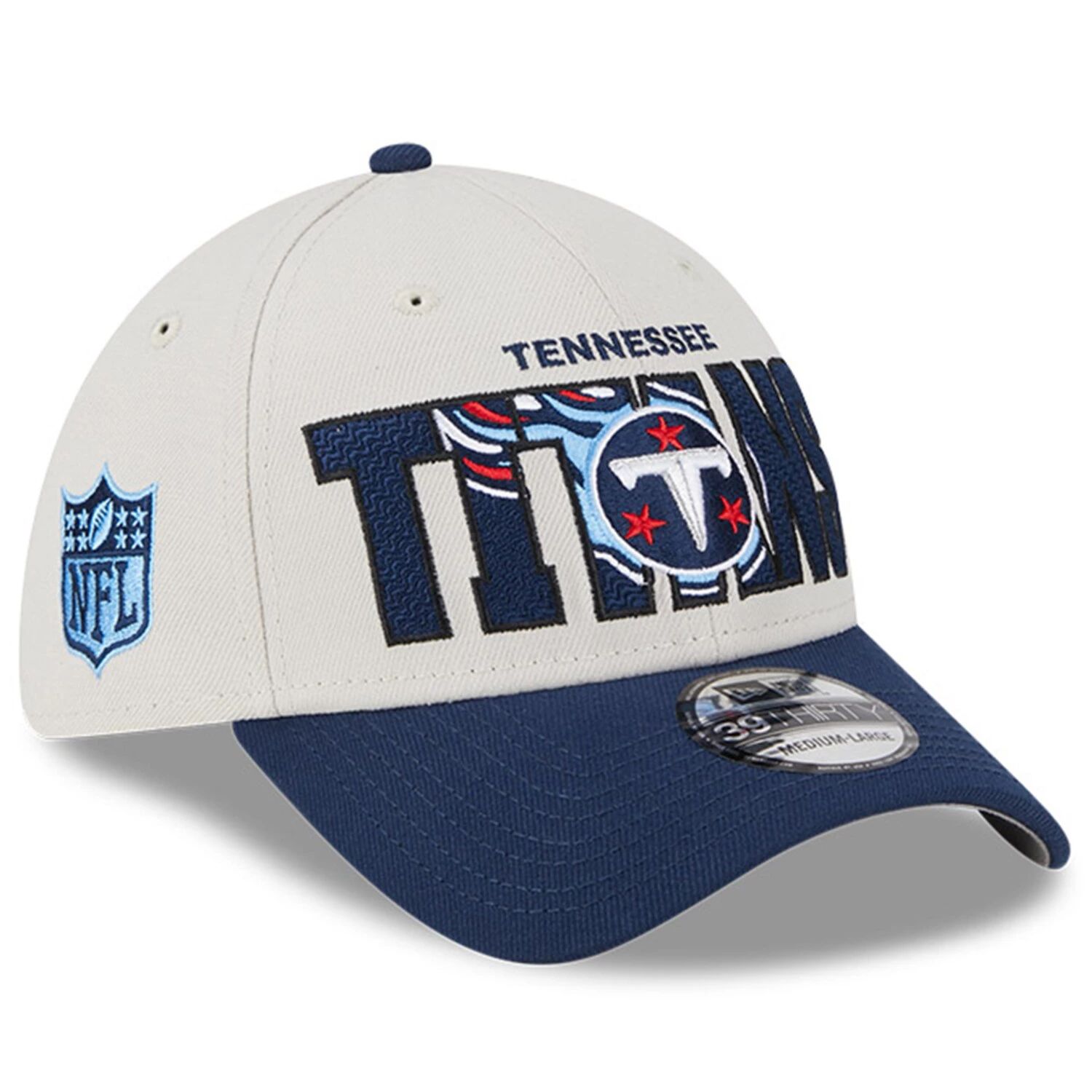 

Мужская гибкая кепка New Era Stone/темно-синяя Tennessee Titans 2023 NFL Draft 39THIRTY