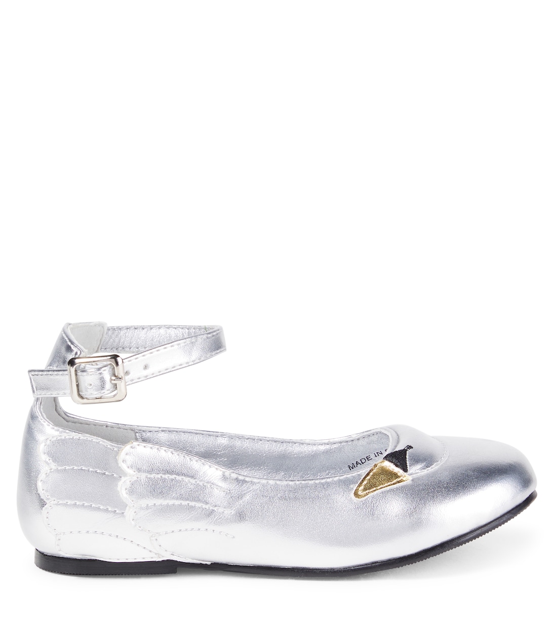 Балетки из металлизированной искусственной кожи Stella McCartney Kids, серебряный — фото 3