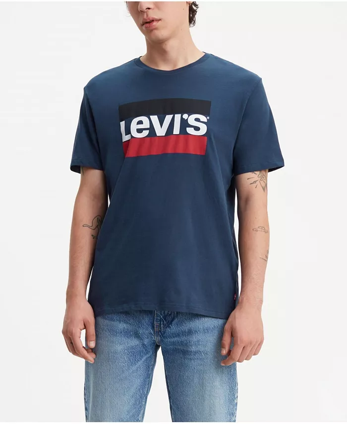 

Мужская футболка с логотипом в спортивном стиле Levi's, синий