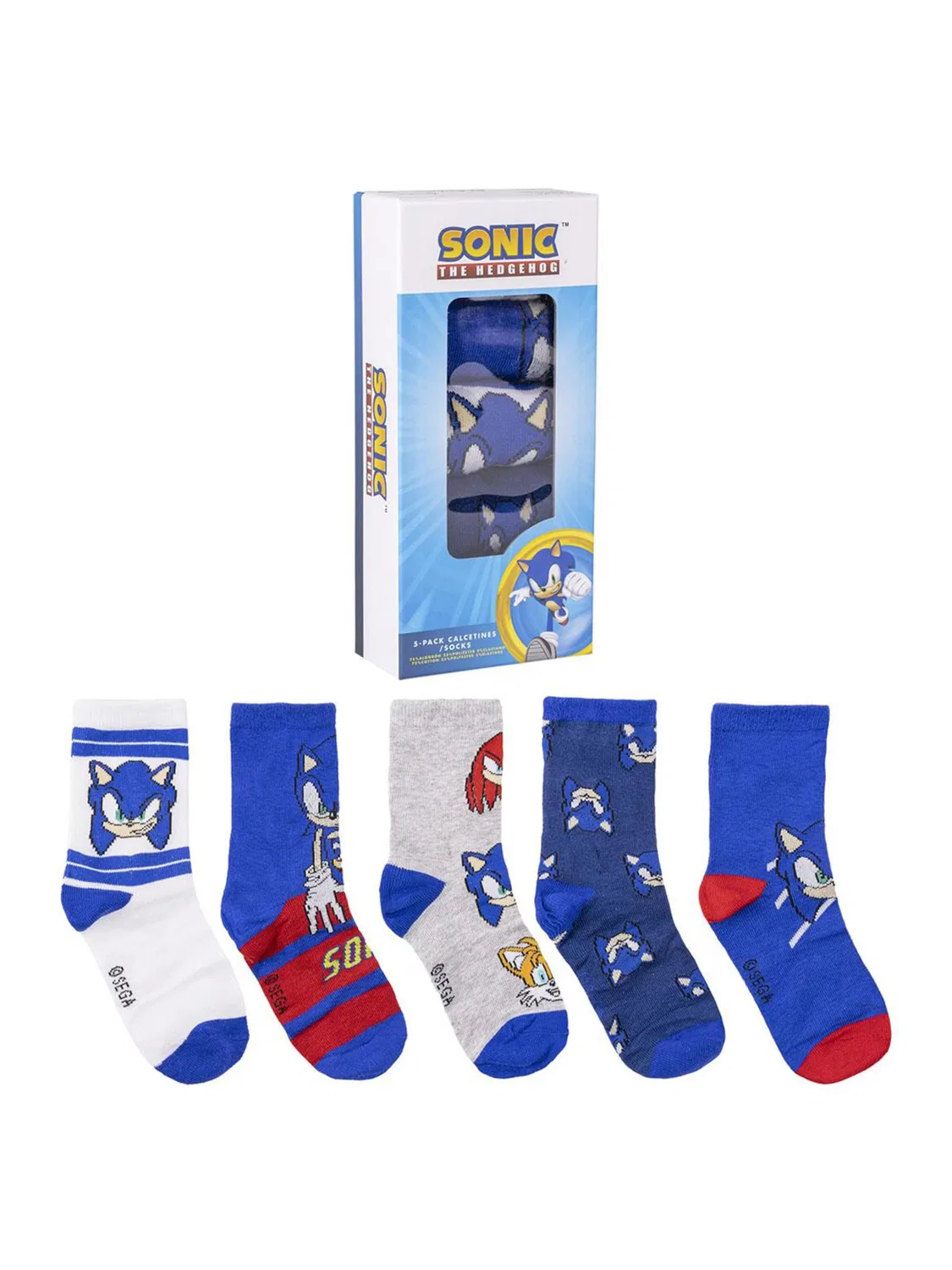 Носки Disney Набор из 5 пар Sonic, мультиколор