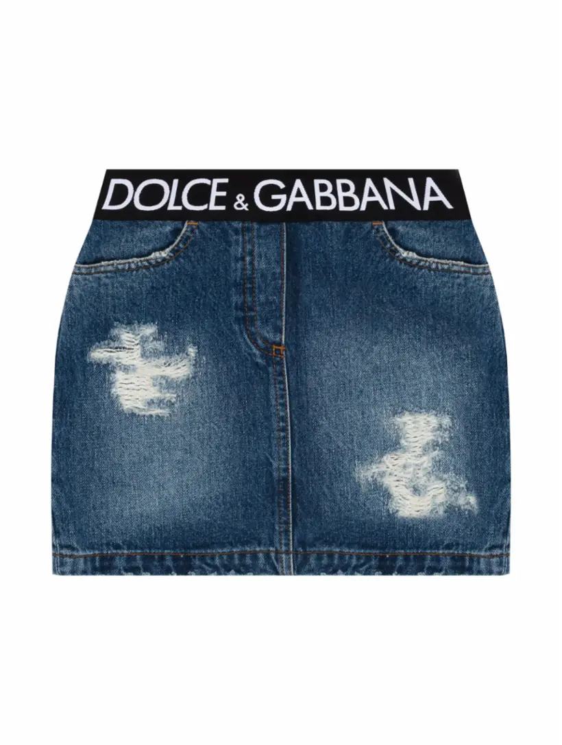 

Джинсовая юбка с логотипом Dolce&Gabbana, тёмно-синий