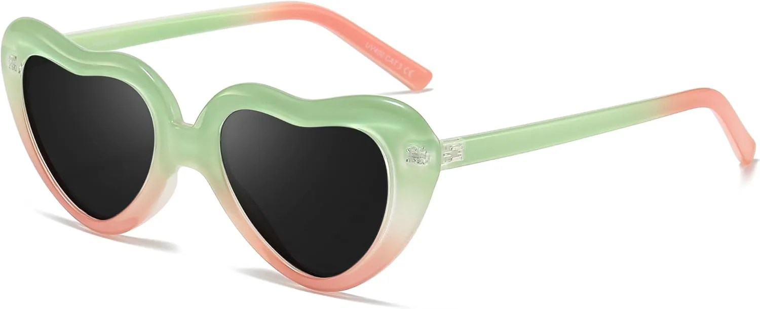 

Женские поляризованные солнцезащитные очки Chicid в форме сердца, классическая оправа «Любовь», защита от УФ-излучения UV400, A05 Gradient Pink Frame/Grey Lens
