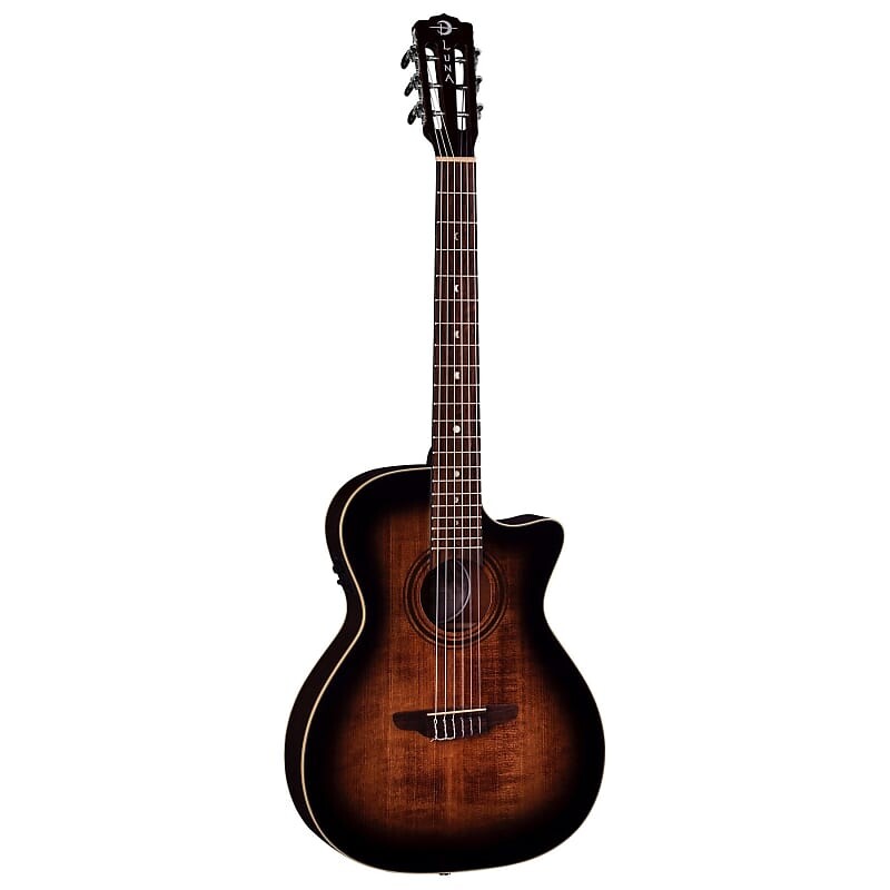 

Акустическая гитара Luna Art Vintage Nylon String Acoustic-electric Guitar - Distressed Brown Burst