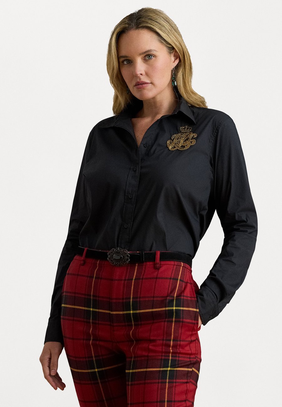 

Блуза Lauren Ralph Lauren Woman CLASSIC FIT LOGO COTTON BLEND SHIRT, Black