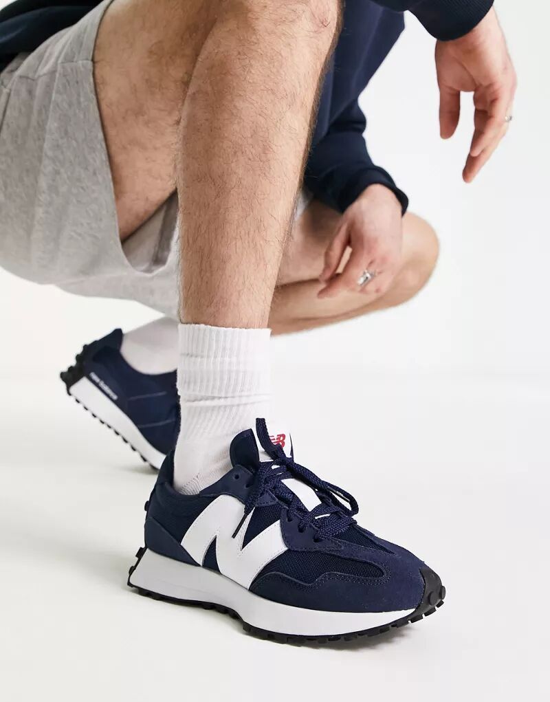 Сине-белые кроссовки New Balance 327