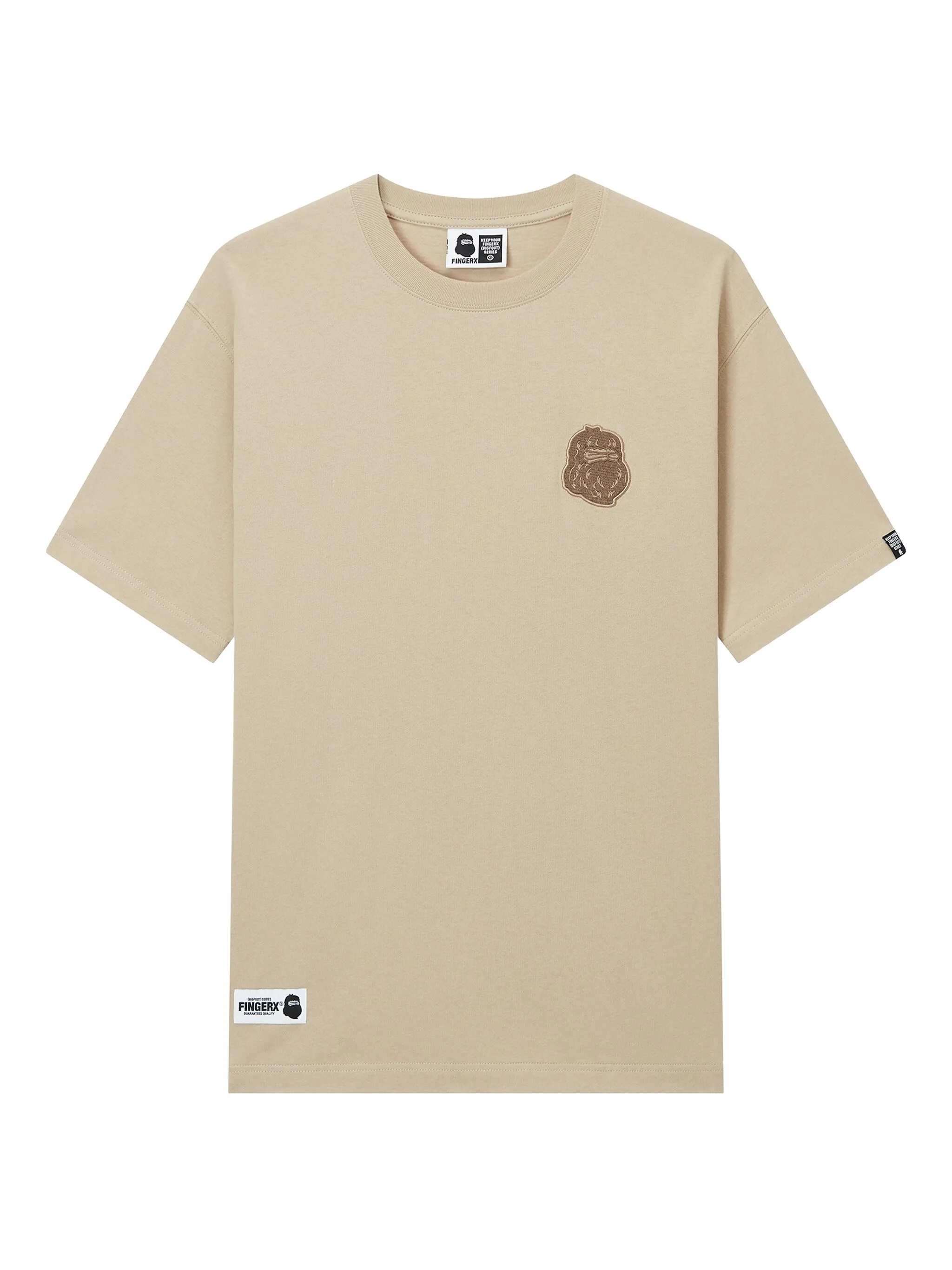 

Футболка с нашивкой Fingercroxx, бежевый
